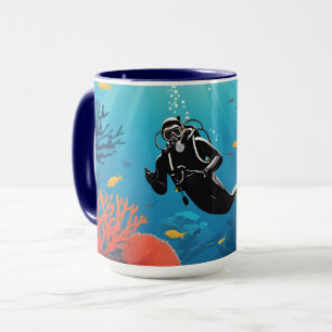 Individuelle Name Scuba Diver Tasse