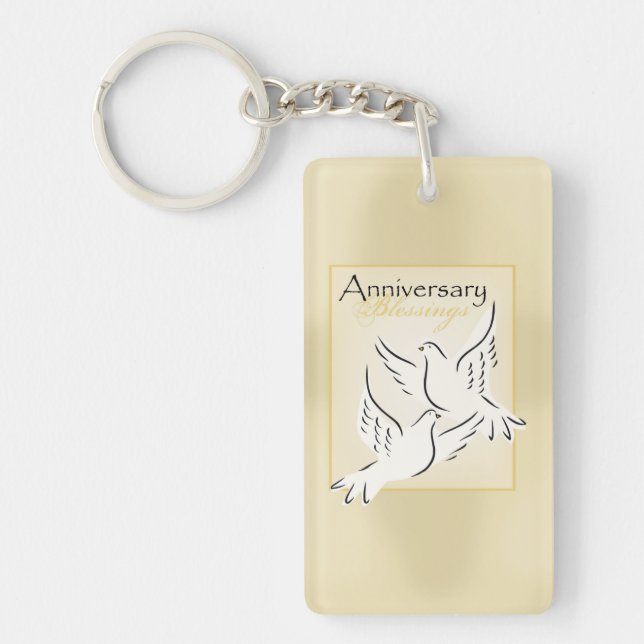 Individuelle Name, Segen zum Jahrestag der Hochzei Schlüsselanhänger (Vorderseite)