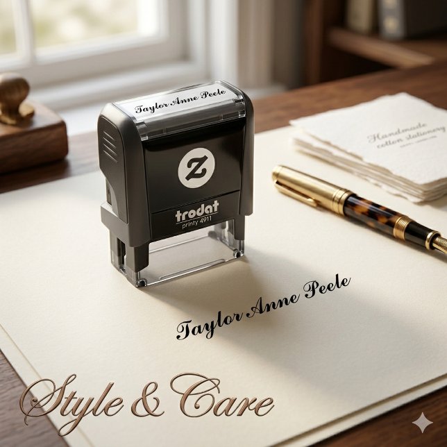 Individuelle Name selbstklebend Gummi Briefmarke 1 Permastempel (Custom Name Self-Inking Rubber Stamp 1.4 x 0.4
)