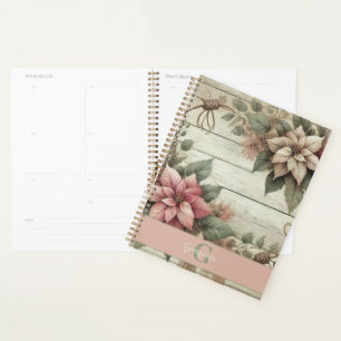 Individuelle Name Shabby Chic Pastel Poinsettias G Planer