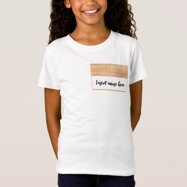 Individuelle Name Shirt Hallo mein Name ist Label  (Vorderseite)