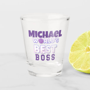 Individuelle Name Shot Glass - der beste Boss der  Schnapsglas