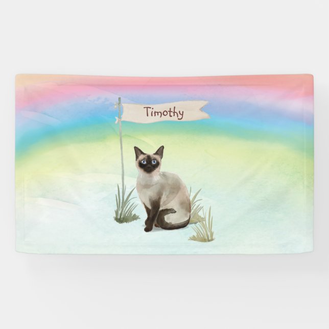 Individuelle Name Siamese Cat Pet Banner (Horizontal)