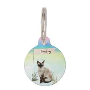 Individuelle Name Siamese Cat Pet Haustiermarke