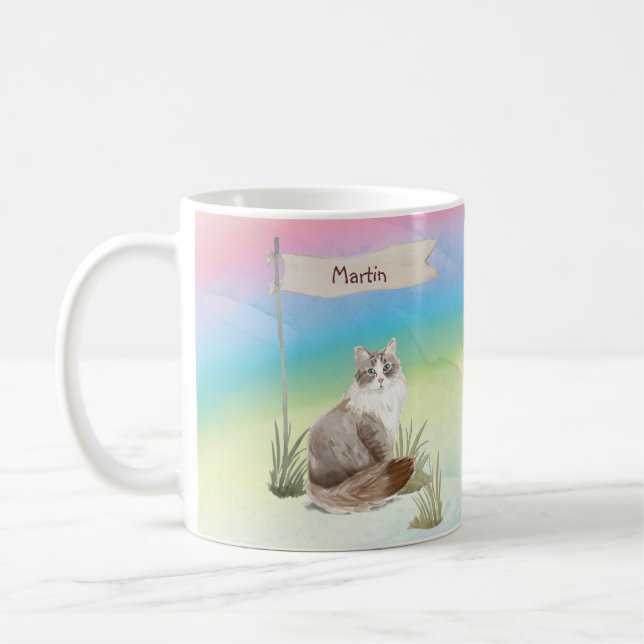 Individuelle Name Siberischer Katzen Kaffeetasse (Links)