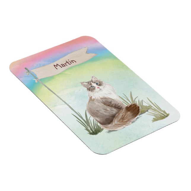 Individuelle Name Siberischer Katzen Magnet (Rechte Seite)