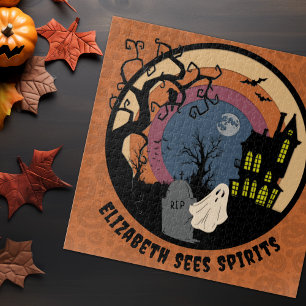 Individuelle Name sieht Spirituosen Halloween Imit Puzzle