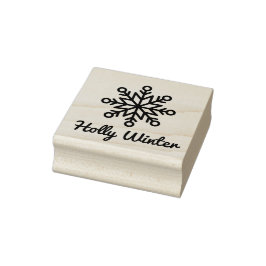 Individuelle Name Signature Winterschneeflocke Gummistempel