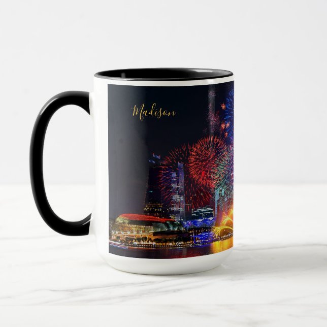 Individuelle Name Singapur Fireworks Tasse (Links)