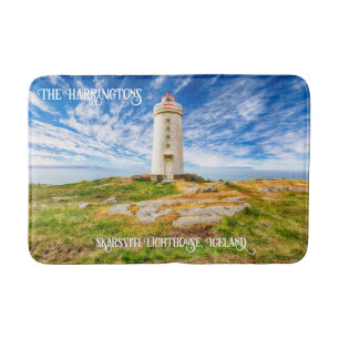 Individuelle Name Skarsviti Lighthouse, Island Badematte