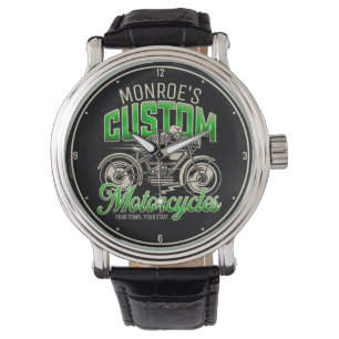 Individuelle Name Skeleton Motorrad-Shop Armbanduhr