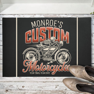 Individuelle Name Skeleton Motorrad-Shop Fußmatte