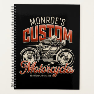 Individuelle Name Skeleton Motorrad-Shop Planer