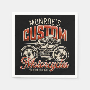 Individuelle Name Skeleton Motorrad-Shop Serviette