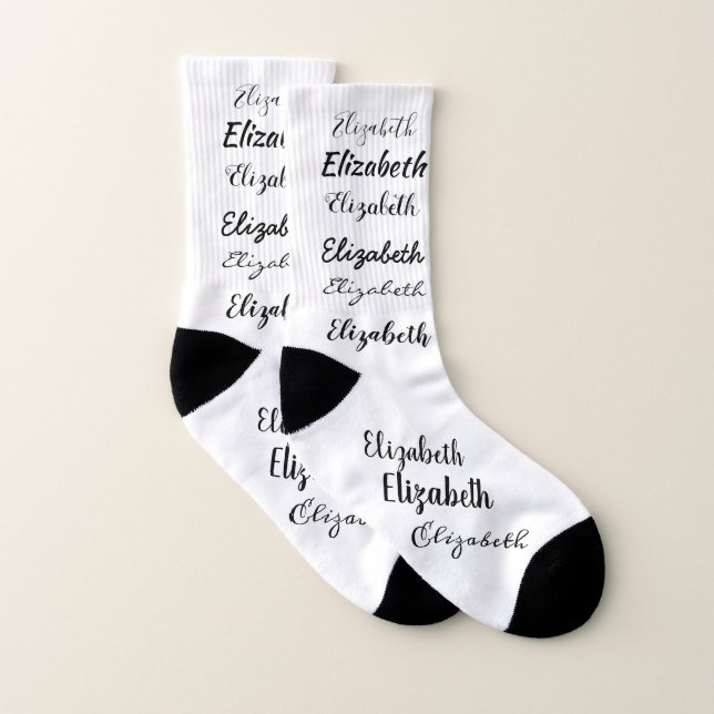 individuelle Name-Skript Personalisiert bearbeitet Socken (Paar)