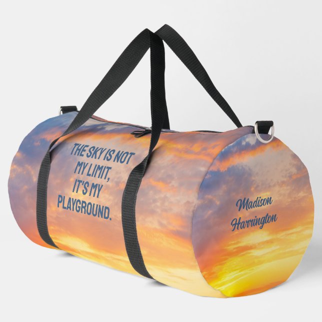 Individuelle Name Sky Quote Duffle Bag (Linke Ecke)