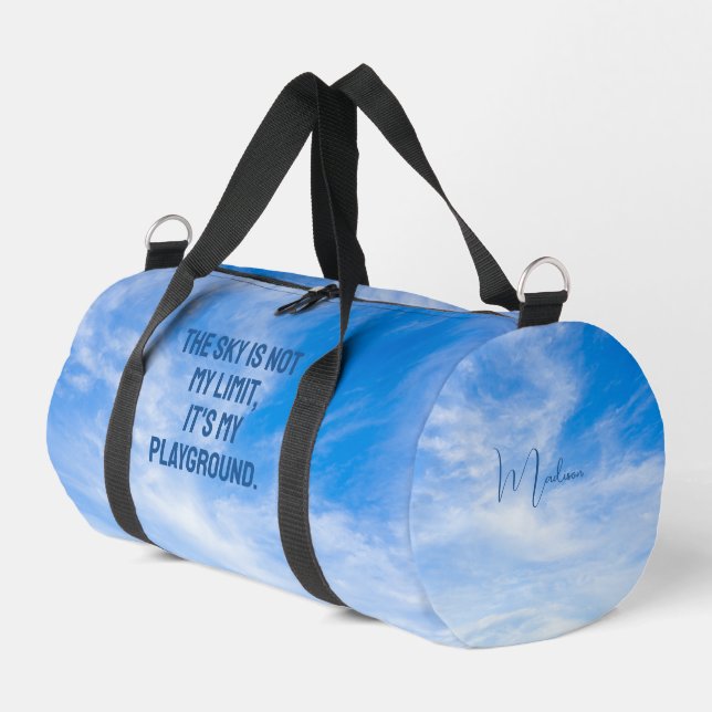 Individuelle Name Sky Quote Duffle Bag (Linke Seite)