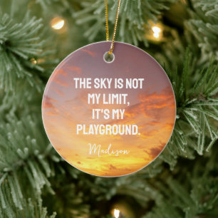 Individuelle Name Sky Quote Keramik Ornament