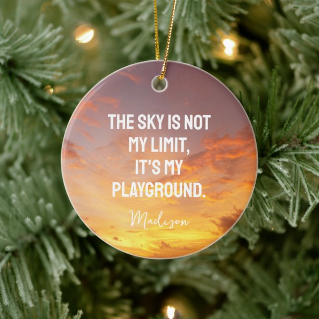 Individuelle Name Sky Quote Keramik Ornament (Baum)