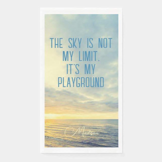 Individuelle Name Sky Quote Serviette (Vorderseite)