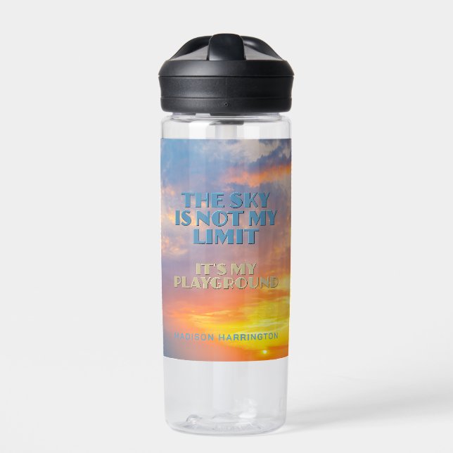 Individuelle Name Sky Quote Trinkflasche (Vorderseite)