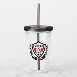 Individuelle Name Soccer Logo-Tumbler Acryltrinkbecher