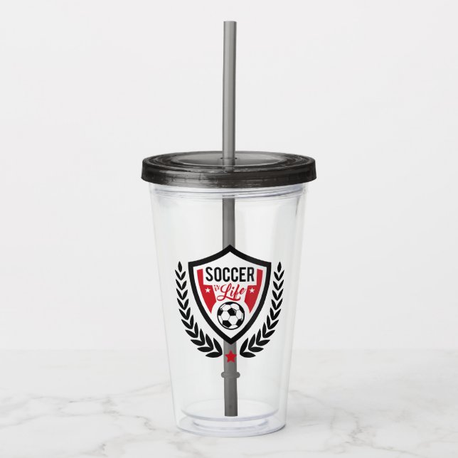 Individuelle Name Soccer Logo-Tumbler Acryltrinkbecher (Vorderseite)