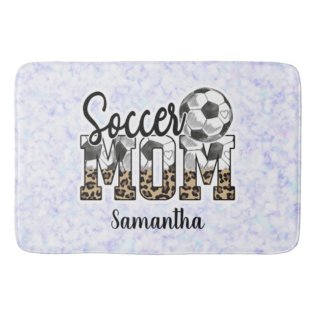 Individuelle Name Soccer Mama | Muttertag Badematte (Vorderseite)
