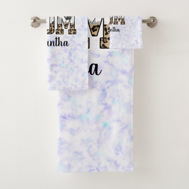 Individuelle Name Soccer Mama | Muttertag Badhandtuch Set (Insitu)