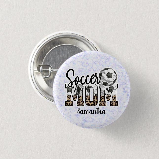 Individuelle Name Soccer Mama | Muttertag Button (Vorne & Hinten)