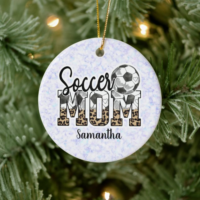 Individuelle Name Soccer Mama | Muttertag Keramik Ornament (Baum)