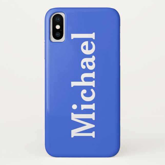 Individuelle Name Solid Royal Blue Case-Mate iPhone Hülle (Rückseite)