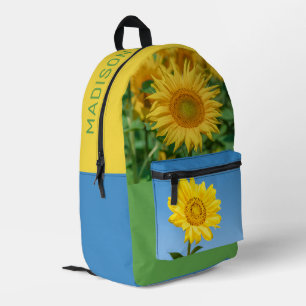 Individuelle Name Sonnenblume Bedruckter Rucksack
