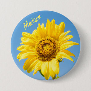 Individuelle Name Sonnenblume Button