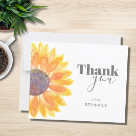 Individuelle Name Sonnenblume Danke Karte