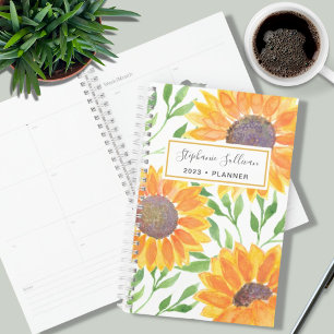 Individuelle Name Sonnenblume Planer