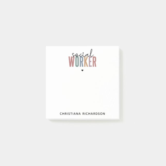 Individuelle Name Sozialarbeiter Abschluss Geschen Post-it Klebezettel (Vorderseite)