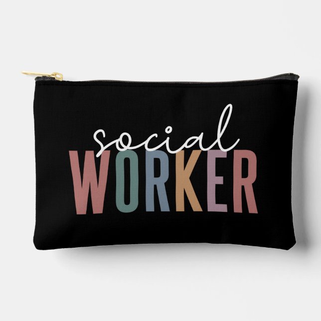 Individuelle Name Sozialarbeiter Abschluss Geschen Zubehörtasche (Vorderseite)