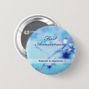 Individuelle Name, Sparkle zum ersten Hochzeitstag Button