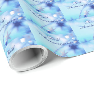 Individuelle Name, Sparkle zum ersten Hochzeitstag Geschenkpapier