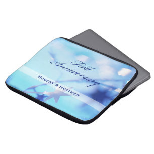 Individuelle Name, Sparkle zum ersten Hochzeitstag Laptopschutzhülle