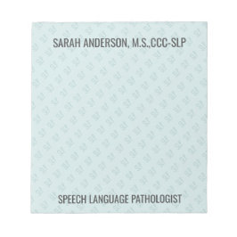 Individuelle Name Speech Language Pathologist SLP  Notizblock