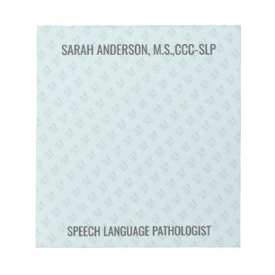 Individuelle Name Speech Language Pathologist SLP  Notizblock