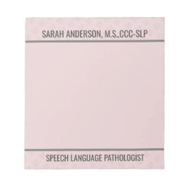 Individuelle Name Speech Language Pathologist SLP  Notizblock