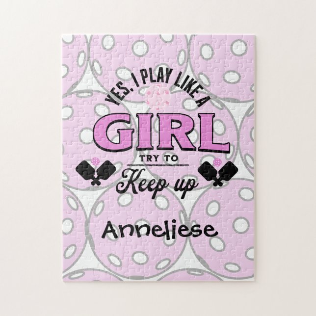 Individuelle Name spielt wie ein Pickeball Puzzle (Vertikal)