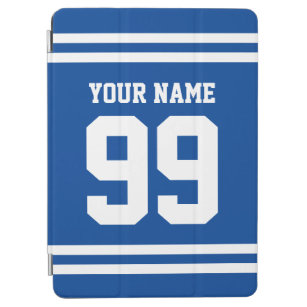 Individuelle Name Sports Jersey Nummer blau gestre iPad Air Hülle