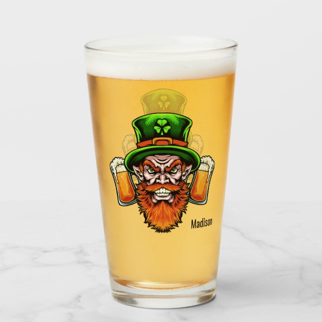Individuelle Name St. Patrick's Day Glas (Rückseite (gefüllt))