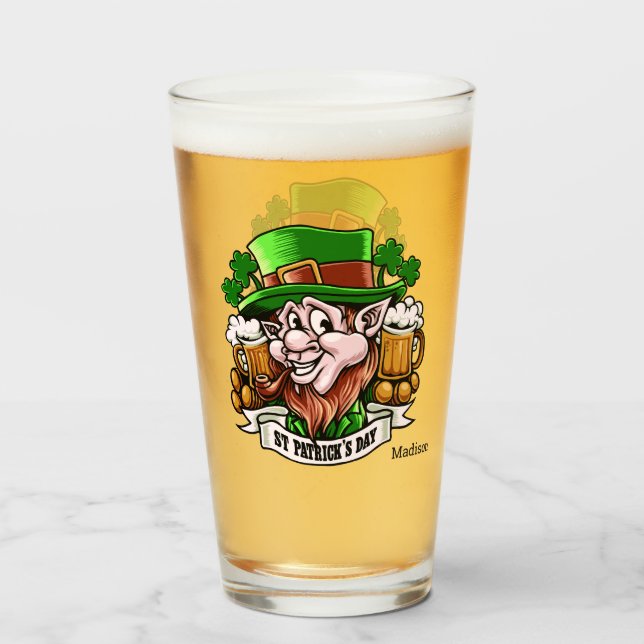 Individuelle Name St. Patrick's Day Pint Glas (Rückseite (gefüllt))