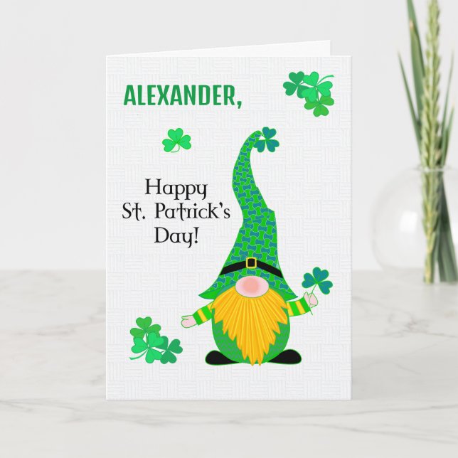 Individuelle Name St Patrick's Fun Leprechaun Card Karte (Vorderseite)