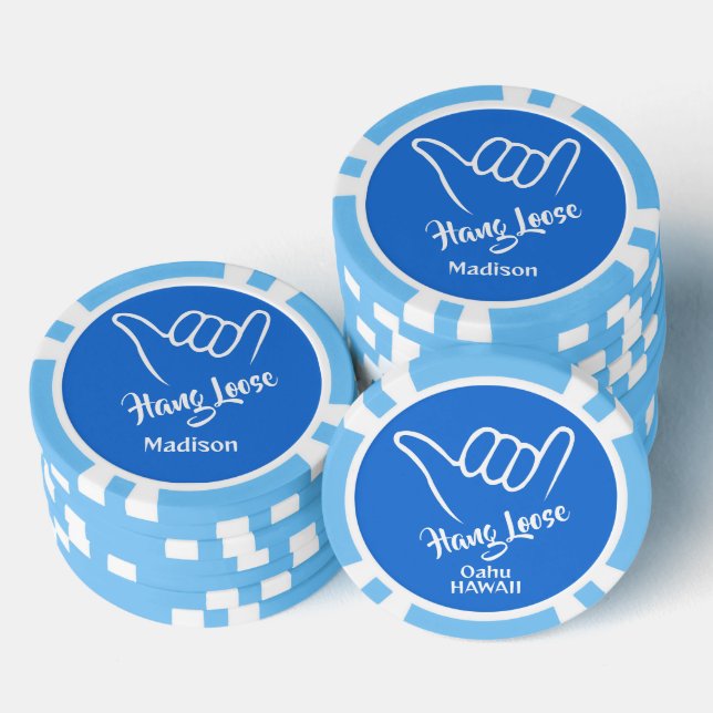 Individuelle Name, Standort und Farbe Shaka Pokerchips (Stapel)